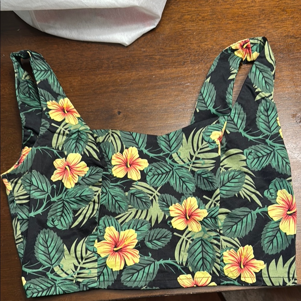 Collectif Tropical Floral Crop Top